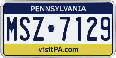 PA license plate MSZ7129