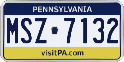 PA license plate MSZ7132
