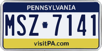 PA license plate MSZ7141