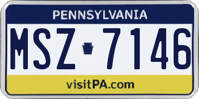 PA license plate MSZ7146