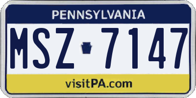 PA license plate MSZ7147