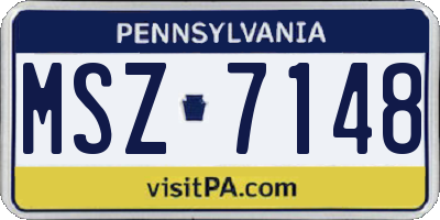 PA license plate MSZ7148
