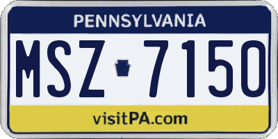 PA license plate MSZ7150