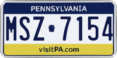 PA license plate MSZ7154