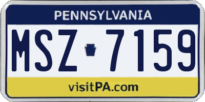 PA license plate MSZ7159