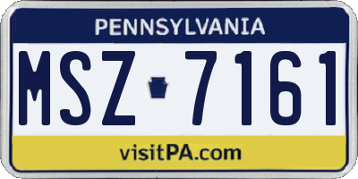 PA license plate MSZ7161