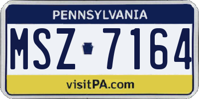 PA license plate MSZ7164
