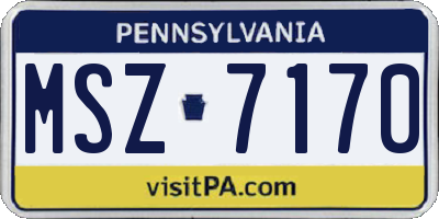 PA license plate MSZ7170