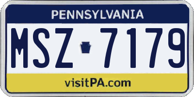 PA license plate MSZ7179