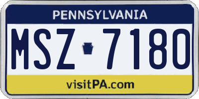PA license plate MSZ7180