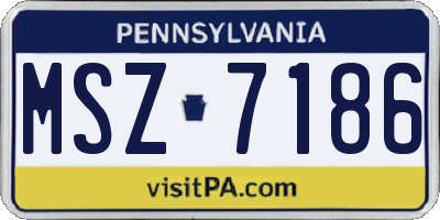 PA license plate MSZ7186