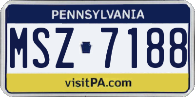 PA license plate MSZ7188