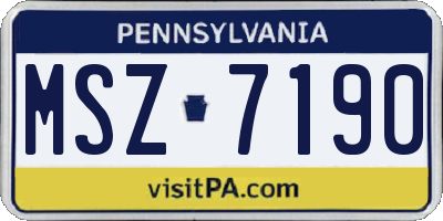 PA license plate MSZ7190