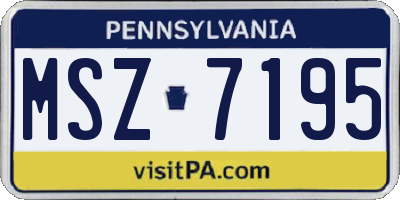 PA license plate MSZ7195