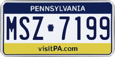 PA license plate MSZ7199