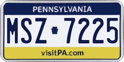PA license plate MSZ7225