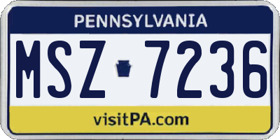PA license plate MSZ7236