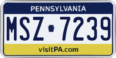 PA license plate MSZ7239