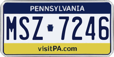 PA license plate MSZ7246