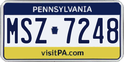 PA license plate MSZ7248