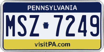PA license plate MSZ7249