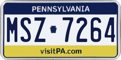 PA license plate MSZ7264