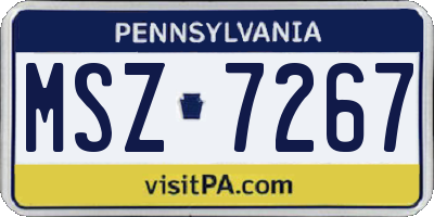 PA license plate MSZ7267