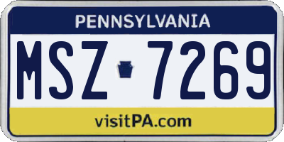 PA license plate MSZ7269