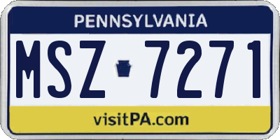 PA license plate MSZ7271