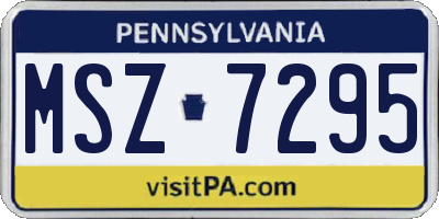 PA license plate MSZ7295