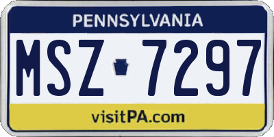 PA license plate MSZ7297