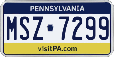 PA license plate MSZ7299