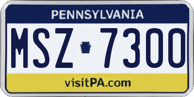 PA license plate MSZ7300