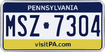 PA license plate MSZ7304