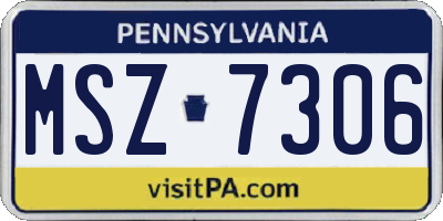 PA license plate MSZ7306