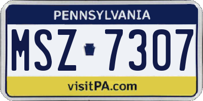 PA license plate MSZ7307