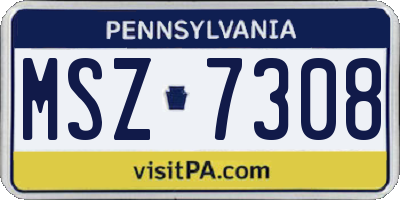 PA license plate MSZ7308