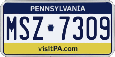 PA license plate MSZ7309