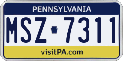 PA license plate MSZ7311