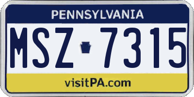 PA license plate MSZ7315