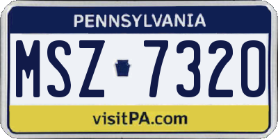 PA license plate MSZ7320