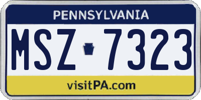 PA license plate MSZ7323