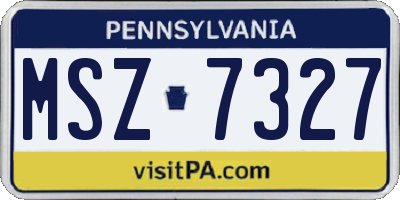 PA license plate MSZ7327