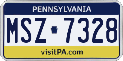 PA license plate MSZ7328