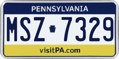 PA license plate MSZ7329