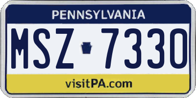 PA license plate MSZ7330