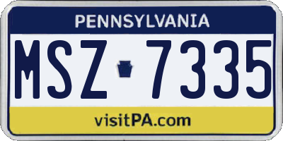 PA license plate MSZ7335