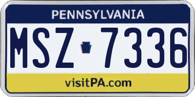 PA license plate MSZ7336