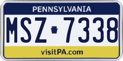 PA license plate MSZ7338