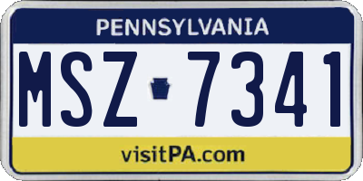 PA license plate MSZ7341